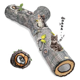 FelRelWel Cat Tunnel designed like a tree log with multiple openings for cats to play and hide